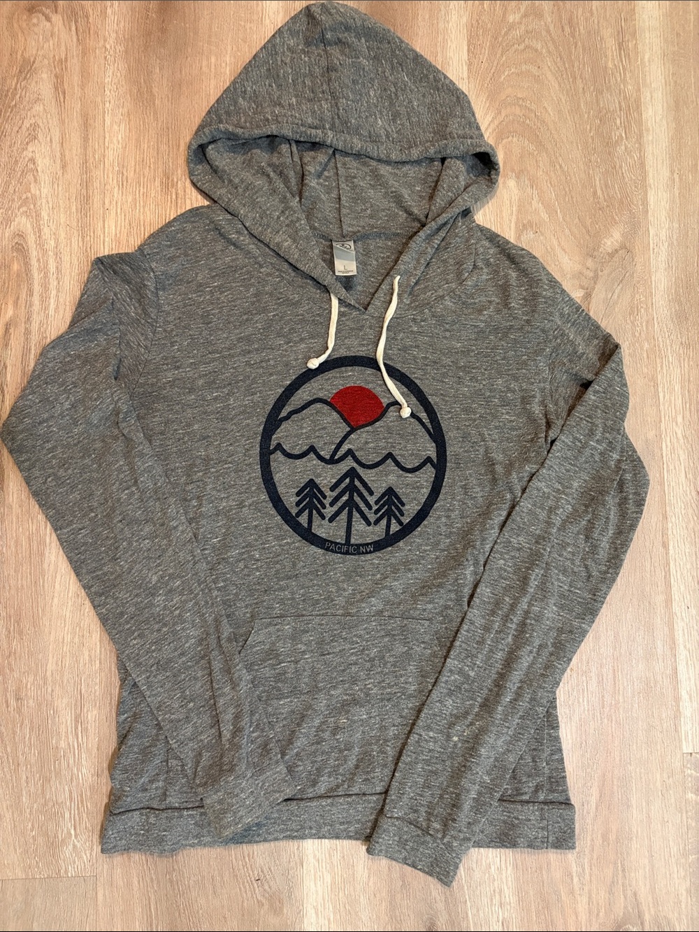 Alternative Earth Gray Pullover Hoodie with Drawcords Pacific Northwest